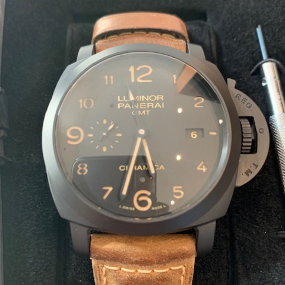 Panerai Luminor 1950 3 Days GMT Ceramic Black PAM 441 Size 44mm with Box